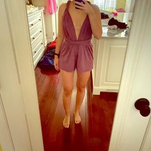 Lulus multi way wrap romper purple